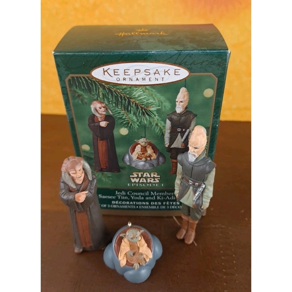 Star Wars Episode 1 Jedi Council Members Hallmark Keepsake Mini Ornaments 2000 - Picture 2 of 12